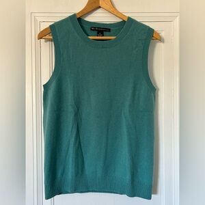 Essentials Teal Green Sleeveless Crew Neck Sweater Vest